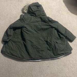 American Eagle Outfitters Olive Hooded Puffer Jacket